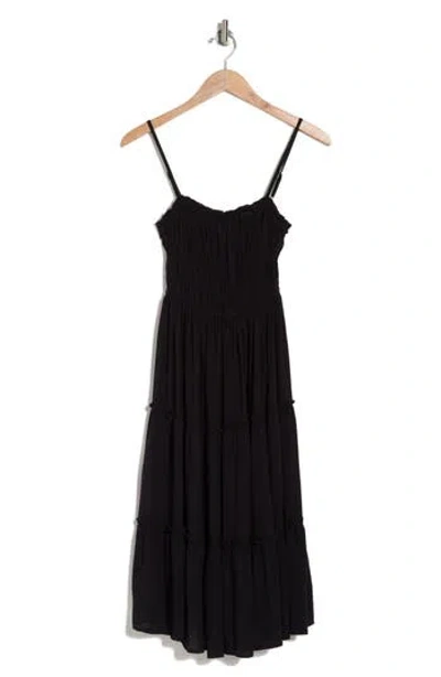 Angie Tiered Maxi Dress In Black-ivory