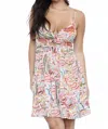 Angie Twist Front Midi Dress In Western Print In Multi