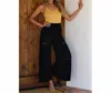 ANGIE WIDE LEG PANTS WITH LACE INSERT IN BLACK