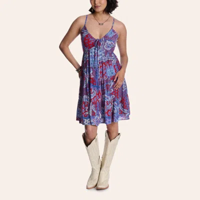 Angie Women's Americana Paisley Print Tiered Dress In Multi