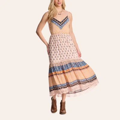 Angie Women's Multicolor Border Print Maxi Dress