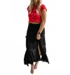 Angie Women's Summertime Waves Maxi Skirt In Black In Black