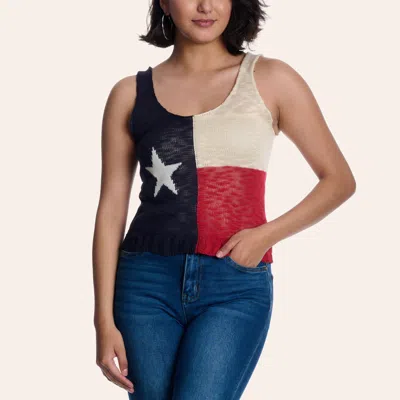 Angie Women's Texas Flag Knitted Tank Top In Multi