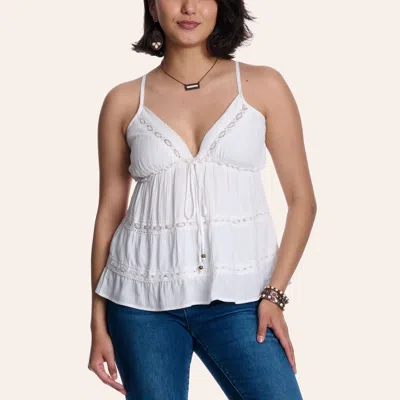 Angie Women's White Lace Camisole Top