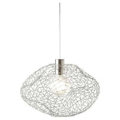Pre-owned Ango Cloud By  – Hand-welded Sculptural Pendant Light In Nickel Finish In Transparent