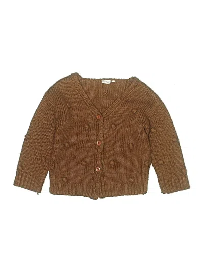 Pre-owned Angou Kids' Cardigan Sweater In Brown