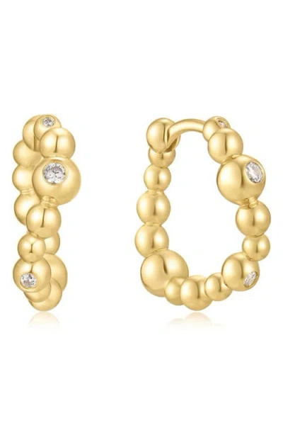 Ania Haie Beaded Huggie Hoop Earrings In Gold
