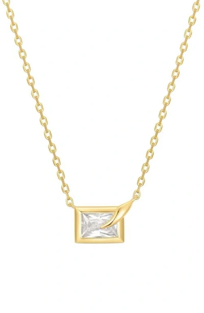 Ania Haie Bezel Cubic Zirconia Pendant Necklace In Gold