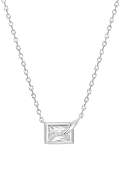 Ania Haie Bezel Cubic Zirconia Pendant Necklace In Silver