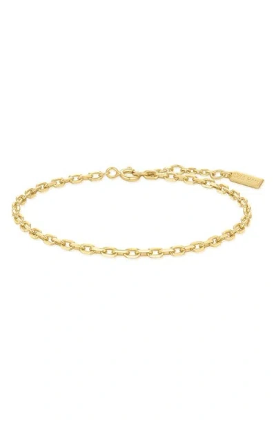 Ania Haie Bezel Cubic Zirconia Station Chain Bracelet In Gold