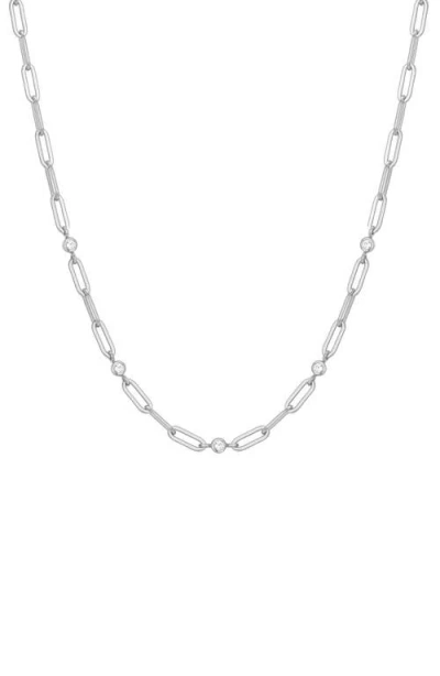 Ania Haie Bezel Cubic Zirconia Station Chain Necklace In Silver