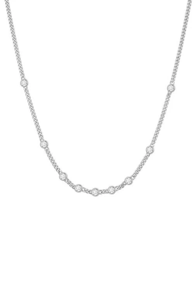 Ania Haie Bezel Cubic Zirconia Station Necklace In Silver