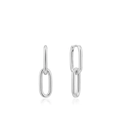 Ania Haie Cable Link Silver Earrings In Metallic