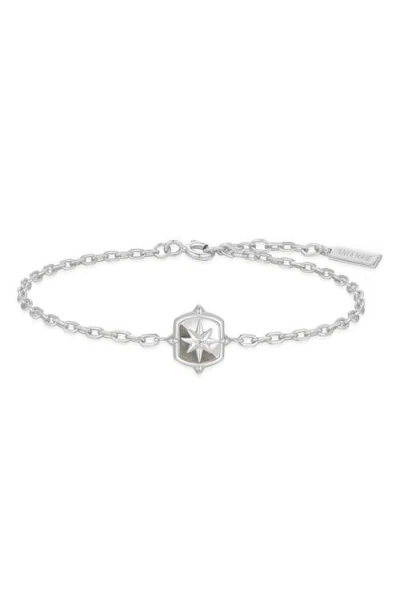 Ania Haie Colorblock Mother Of Pearl Charm Bracelet In Silver