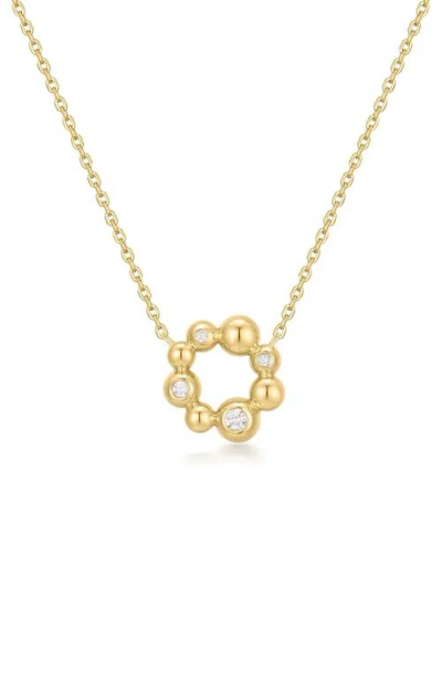 Ania Haie Cubic Zirconia Beaded Circle Pendant Necklace In Gold
