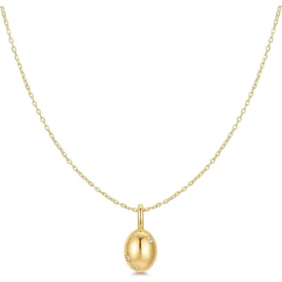 Ania Haie Cubic Zirconia Oval Pendant Necklace In Gold