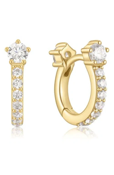 Ania Haie Cubic Zirconia Pavé Huggie Hoop Earrings In Gold