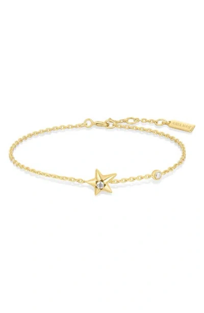 Ania Haie Cubic Zirconia Star Charm Bracelet In Gold