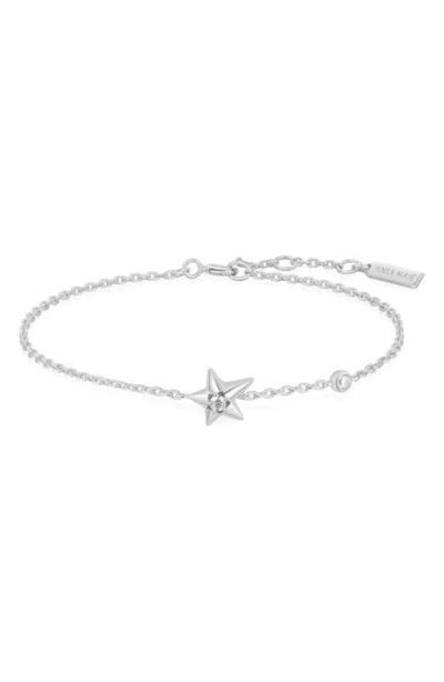 Ania Haie Cubic Zirconia Star Charm Bracelet In Silver