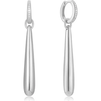 Ania Haie Elongated Droplet Earrings In Silver