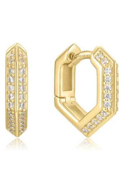 Ania Haie Pavé Shield Huggie Hoop Earrings In Gold
