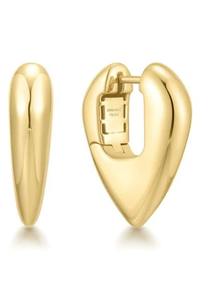 Ania Haie Puffy Shield Hoop Earrings In Gold