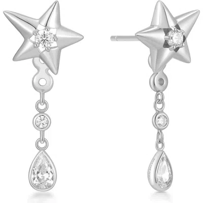 Ania Haie Sparkling Star Jacket Earrings In Silver