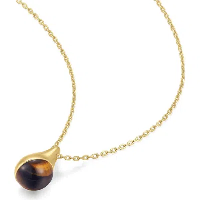 Ania Haie Tiger's Eye Droplet Pendant Necklace In Gold