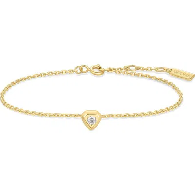 Ania Haie Tiny Shield Charm Chain Bracelet In Gold