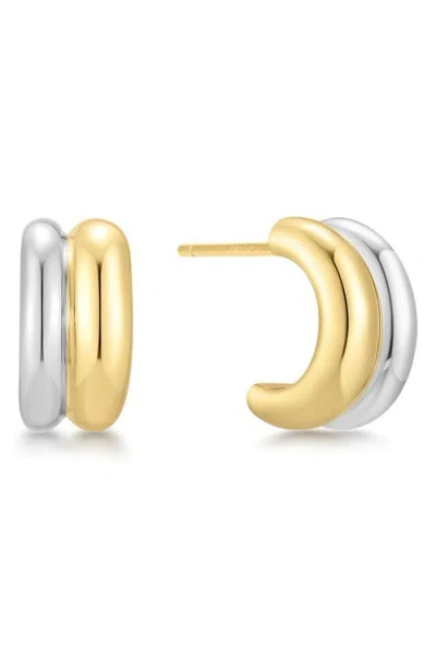 Ania Haie Two-tone Two-row Huggie Hoop Earrings