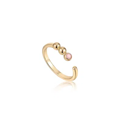 Ania Haie Women's Orb Rose Quartz Adjustable Ring In Gold