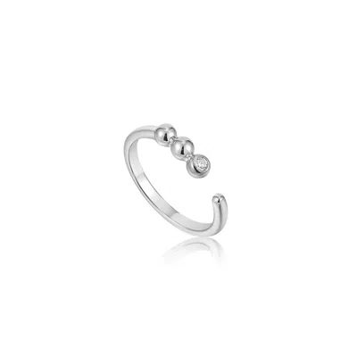 Ania Haie Women's Orb Sparkle Adjustable Rings In Silver In Metallic