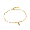 Ania Haie Women's Sparkle Drop Pendant Chain Bracelets In Gold With Teal Stone