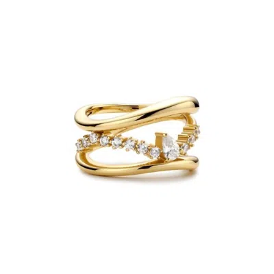 Ania Haie Women's Sparkle Teardrop Ring In Gold