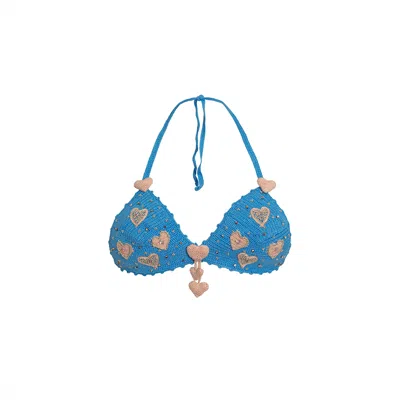 Anicy Manuguian Women's Star Bikini Top Blue