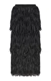 Anim Alora Fringed Cotton Maxi Skirt In Black