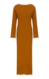 Anim Backless Cotton Maxi Dress In Khaki