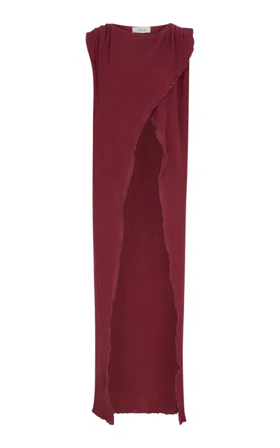 Anim Cira Long Cotton Top In Burgundy