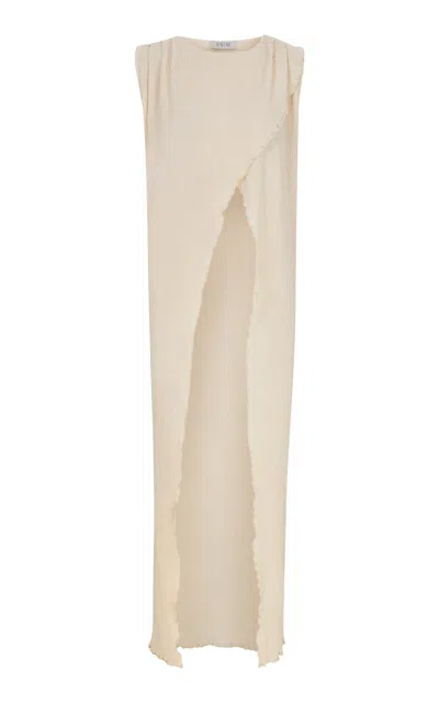 Anim Cira Long Cotton Top In Ivory