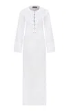Anim Fina Lace-tie Cotton Maxi Dress In White
