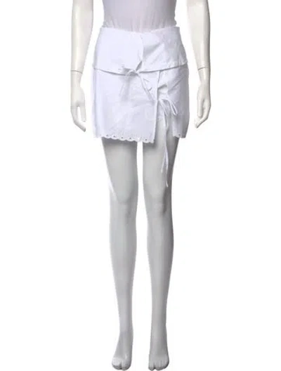 Pre-owned Anim Floral Print Mini Shorts In White