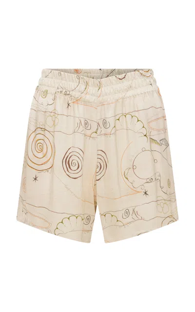 Anim Map Printed Mini Shorts In Multi