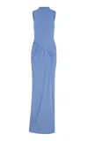 Anim Mimi Turtleneck Maxi Dress In Light Blue