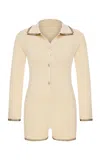 Anim Mirae Long-sleeved Cotton Jumpsuit In Ivory
