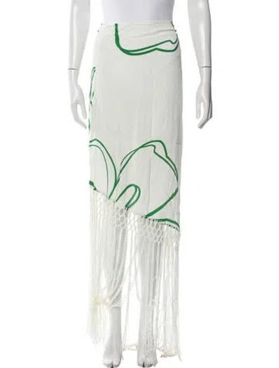 Pre-owned Anim Printed Midi Length Skirt In Green