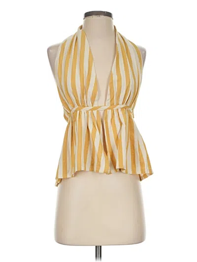 Pre-owned Anim Tank Top Gold Halter Neckline Tops