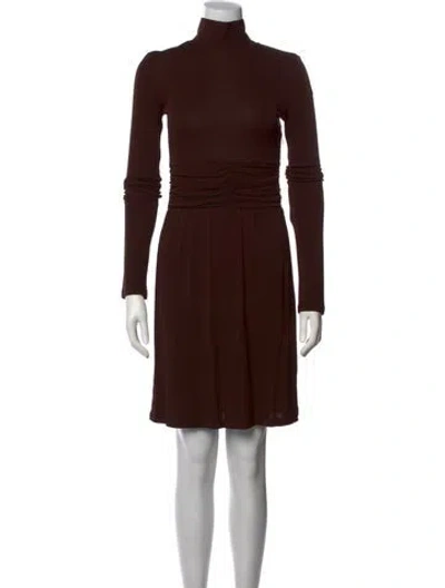 Pre-owned Anim Turtleneck Mini Dress In Brown