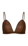 Anim Vela Organza Silk Bra In Brown