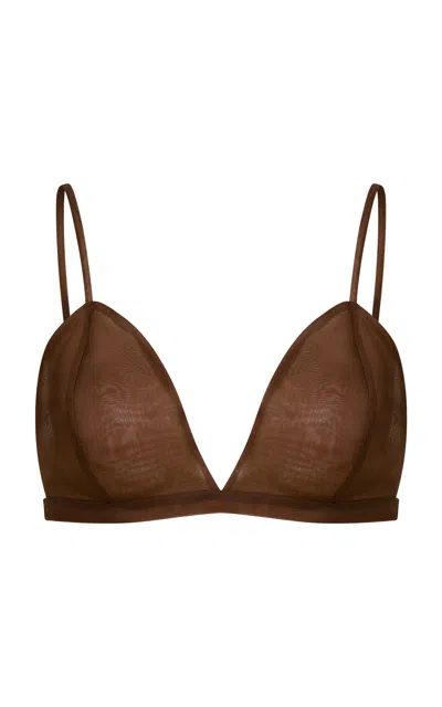 Anim Vela Organza Silk Bra In Brown