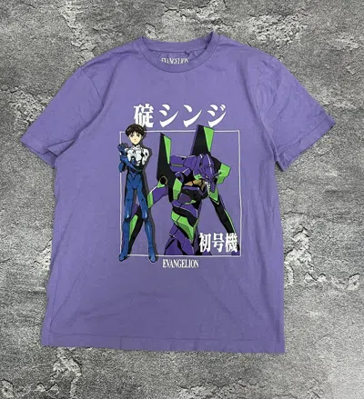 Pre-owned Anima Evangelion T-shirt Anime Japan Archive Y2k In Purple